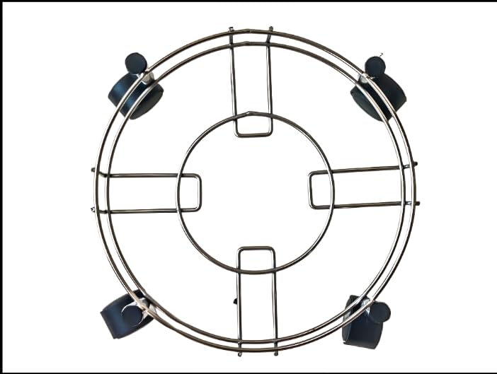 BIRDWING Heavy Stainless Steel Gas Cylinder Trolley with Wheel |Lpg Cylinder Stand Gas Cylinder Trolley |LPG Gas Cylinder Trolley with 4 Black Prime Wheels, 1 Piece - Image 4