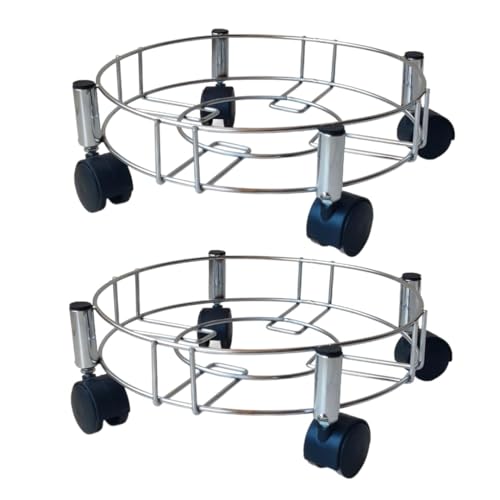 BIRDWING Heavy Stainless Steel Gas Cylinder Trolley with Wheel |Lpg Cylinder Stand Gas Cylinder Trolley |LPG Gas Cylinder Trolley with 4 Black Prime Wheels, 1 Piece - Image 1