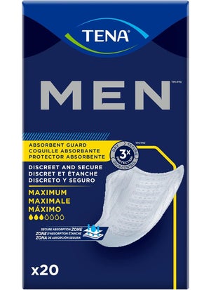 Tena TENA 50600 Men Leakage Protection Bladder Control Pad, Moderate, Pack of 20 