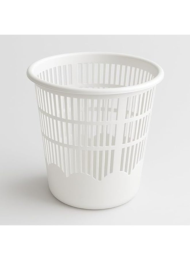 ماستر جولد سلة مهملات بلاستيكية صغيرة بقطر 29 سم وارتفاع 31 سم | سلة نفايات مع تصميم شبكي أنيق متعدد الاستخدامات للمنزل أو المكتب | حاوية نفايات خفيفة الوزن وسهلة التنظيف | لون أبيض عصري - Image 1
