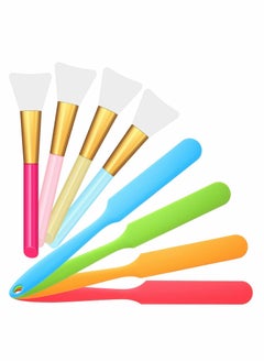 KASTWAVE 4 Pieces Silicone Stir Sticks with 4 Pieces Silicone Brushes Epoxy Resin Brush Silicone Resin Mixing Kit for Paint Art Project DIY Crafts  - Image 1