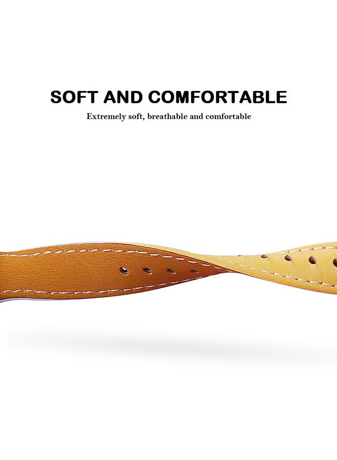 أو أوزون أربطة جلدية رفيعة لساعة أبل 38 ملم 40 ملم 41 ملم من الجلد المحبب لساعة معصم رفيعة لسلسلة iWatch SE (أزرق) - Image 3