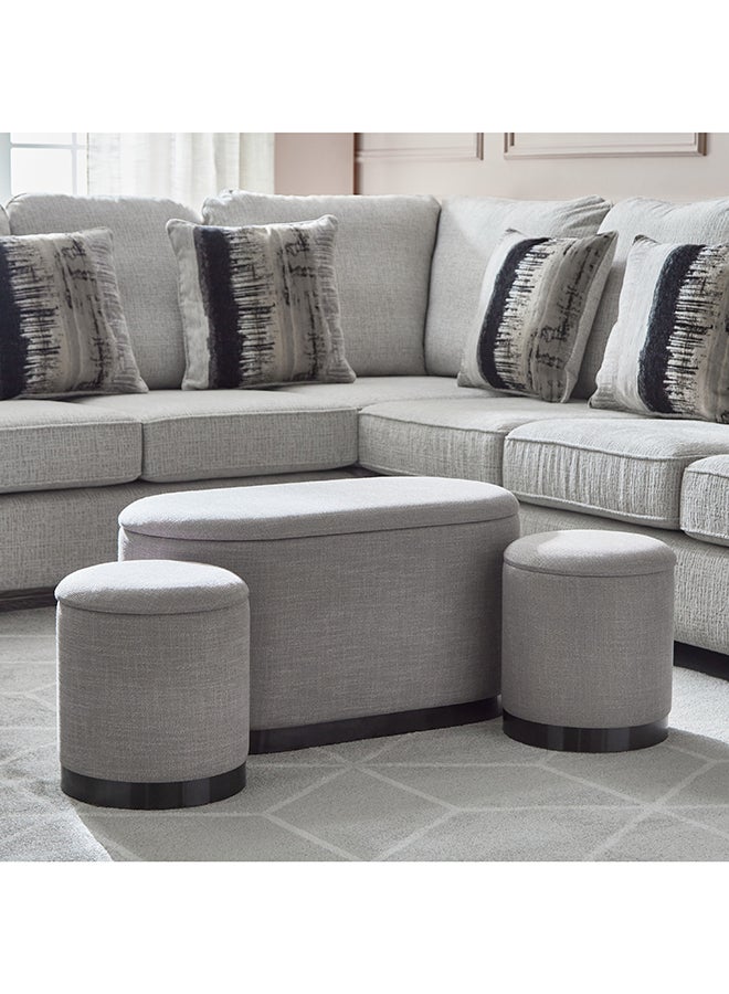 Home Box Evelyn 3-Piece Fabric Ottoman Set with Storage 78 x 41.5 x 40 cm  - Image 1