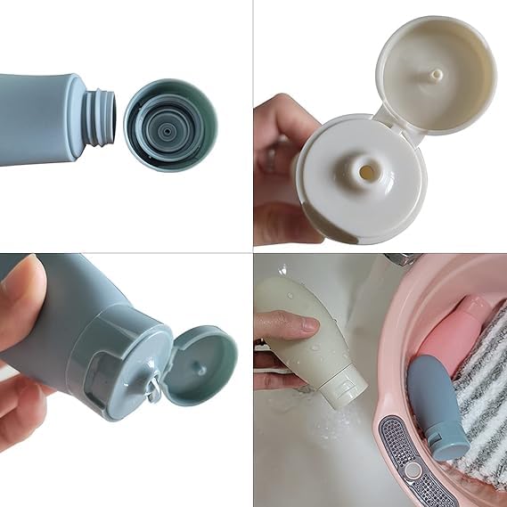 FALMAGU Travel Refillable Bottle Small Mini Empty Plastic Squeeze Bottles For Cream Conditioner Body Wash Cosmetic Toiletries Leak ProofTravel Pocket for Cosmetic Shampoo bottles MULTICOLOR - Image 4
