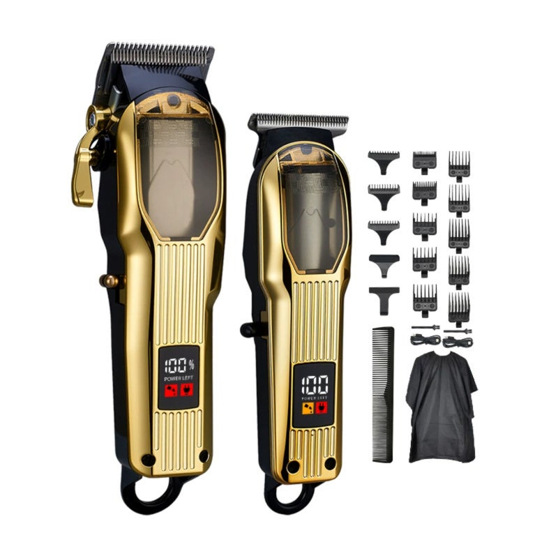 Rechargeable electric digital hair clipper  ZCC217-301 Light  Gold+Surrounding cloth comb - Image 5