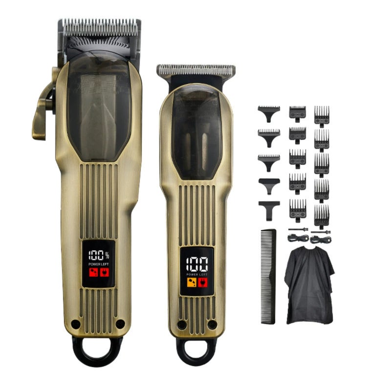 Rechargeable electric digital hair clipper  ZCC217-301 Light  Gold+Surrounding cloth comb - Image 1