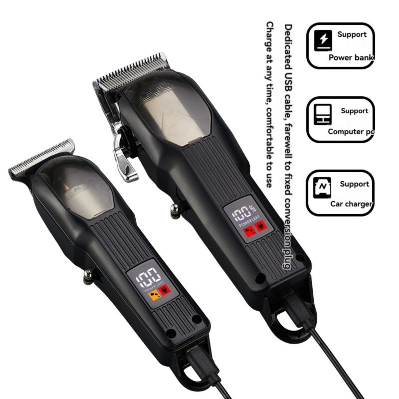 Rechargeable electric digital hair clipper  ZCC217-301 Light  Gold+Surrounding cloth comb - Image 4