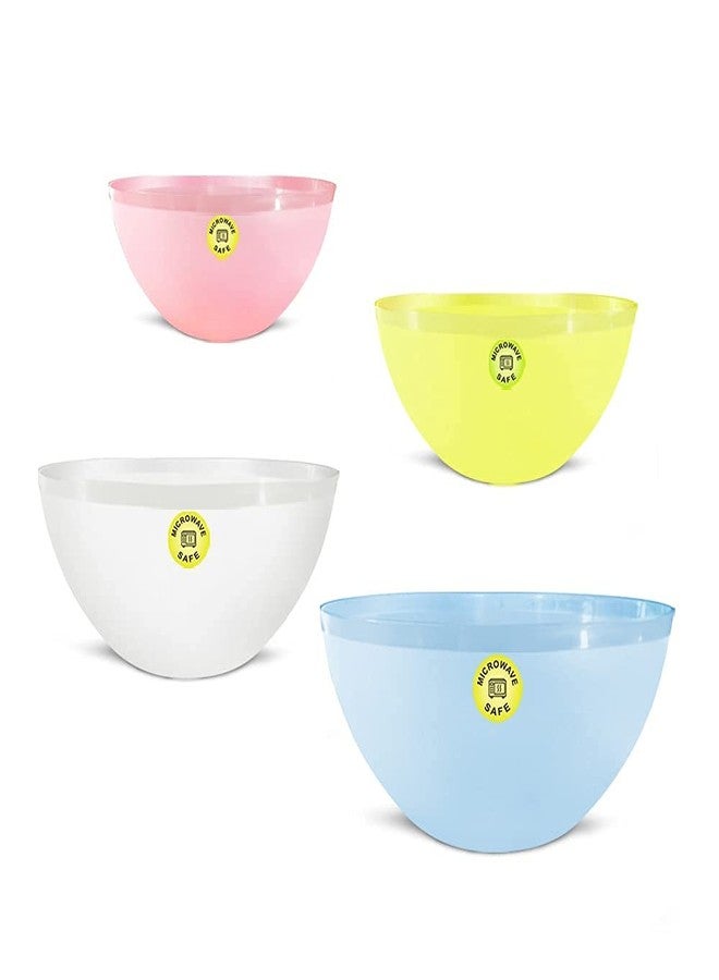 PUTHAK Plastic Microwave Safe Plastic Frosty Mixing Bowl (Multicolour, 750ml, 1250ml, 2000ml, 3000ml) - Set of 4 pcs - Image 5