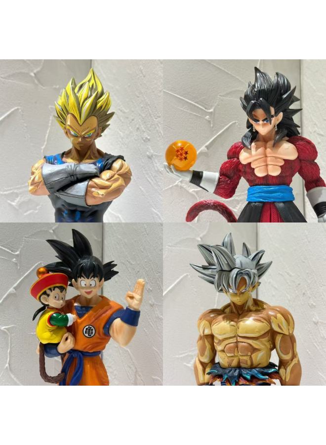 30cm Super Saiyan Goku Vegeta Cartoon Color, Goku Holding Gohan Father And Son, Super Four Hands Wholesale-Color:Cartoon Color Wukong (bag) [31cm]] - Image 2