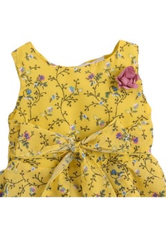 Hopscotch Hopscotch Girls Knee Length Casual Dresses in Yellow Color for Ages 2-3 Years  - Image 3