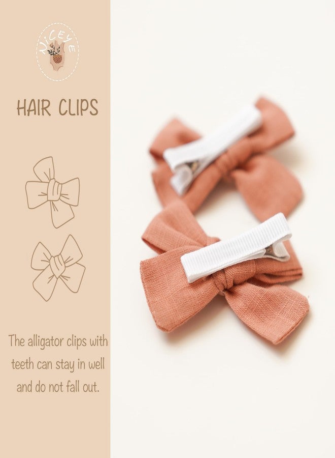 Niceye Baby Hair Clips - 24 Pcs Fully Lined Hair Bow Clips for Fine Hair Cotton Tiny Hair Barrettes for Infants, Toddlers, and Little Girls - Image 2