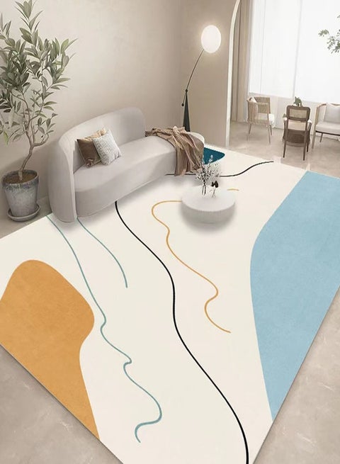 Modern Living Room Rug Soft Anti-slip Floor Carpet Contemporary Floor Rugs for Living Dining Room Bedroom Home Decor Linellae 160x230cm Type E, Rectangle