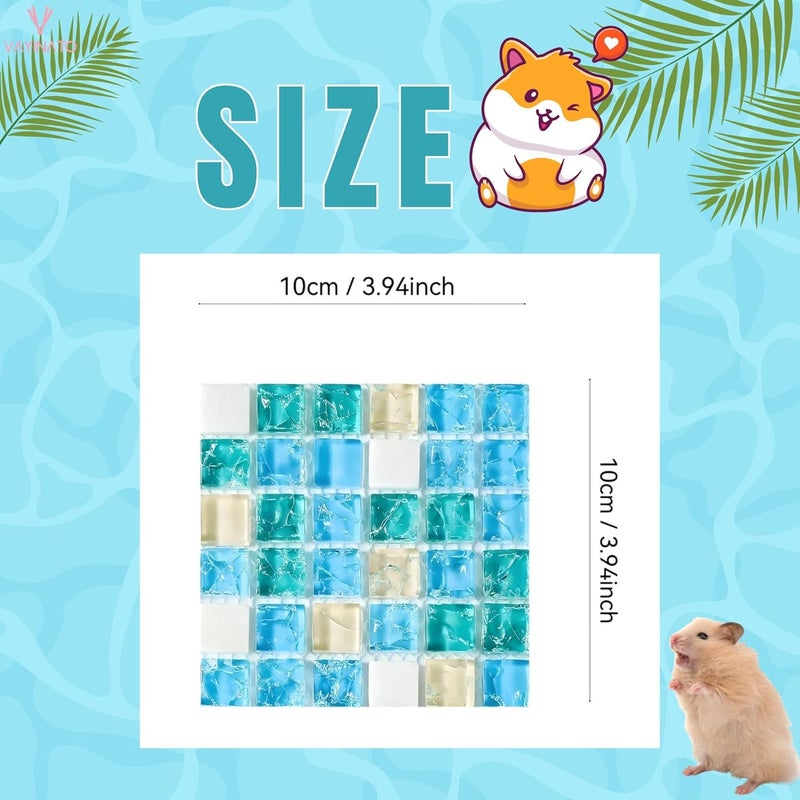 VAYINATO 1 Pcs (10 * 10 Cm) Crystal Mat Cooling Board for Hamsters & Rabbit | Summer Heat Relief Blanket with Transparent Design, Durable & Comfortable Pet Furniture for Small Pets - Image 2