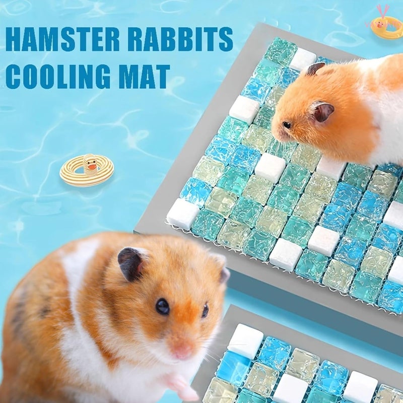VAYINATO 1 Pcs (10 * 10 Cm) Crystal Mat Cooling Board for Hamsters & Rabbit | Summer Heat Relief Blanket with Transparent Design, Durable & Comfortable Pet Furniture for Small Pets - Image 5