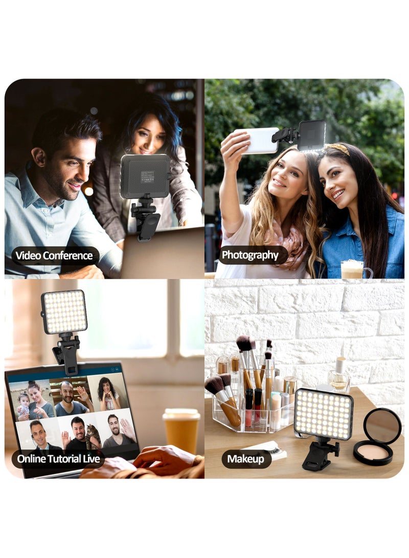 مصباح سيلفي LED 80 - مصباح فيديو بمشبك قابل لإعادة الشحن مع أوضاع متعددة للهاتف والكاميرا والكمبيوتر المحمول وأجهزة iPad - مثالي لمؤتمرات الفيديو وTikTok وVlog - Image 5