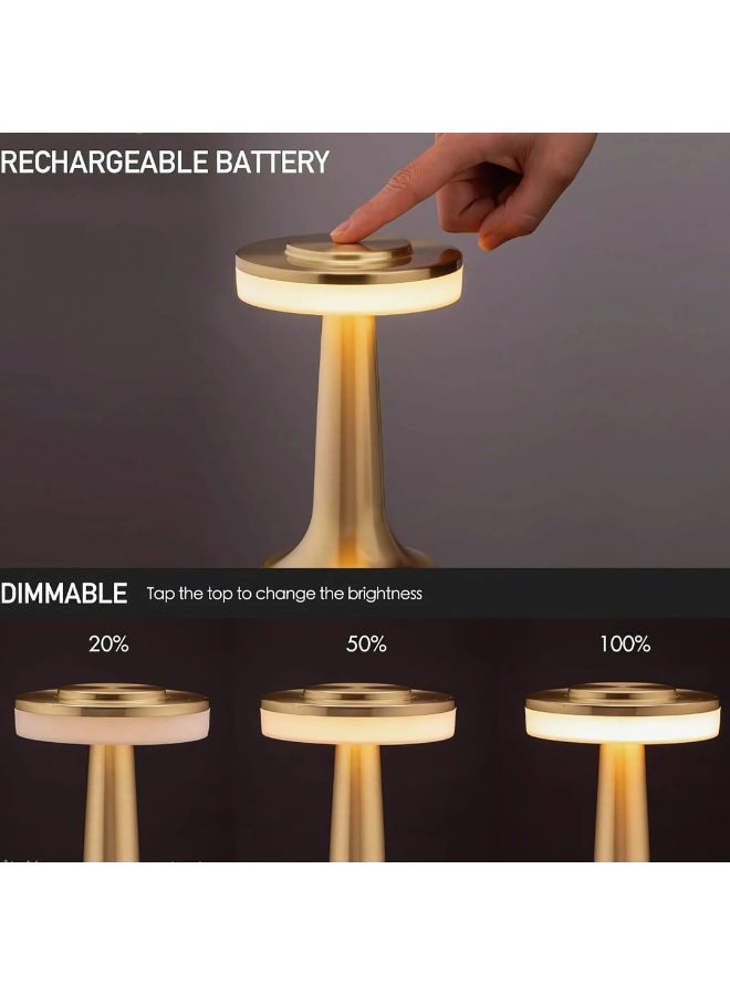 ETRONIK مصباح طاولة LED بتصميم UFO محمول لاسلكي قابل لإعادة الشحن مع إضاءة ليلية قابلة للتعتيم على 3 مستويات، مناسب لغرفة النوم وغرفة المعيشة والمطعم والمقهى والديكور الخارجي، لون - Image 4