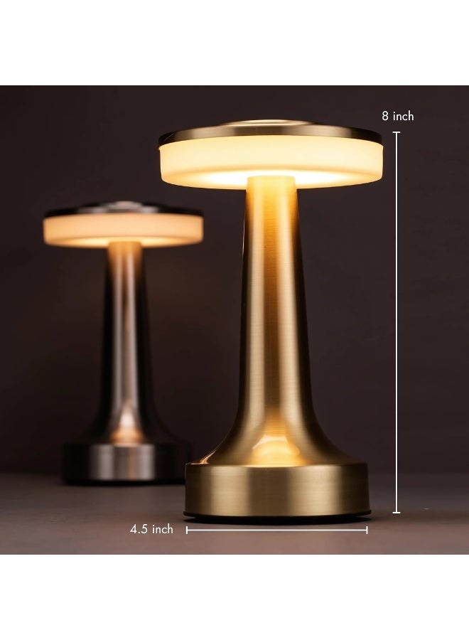ETRONIK مصباح طاولة LED بتصميم UFO محمول لاسلكي قابل لإعادة الشحن مع إضاءة ليلية قابلة للتعتيم على 3 مستويات، مناسب لغرفة النوم وغرفة المعيشة والمطعم والمقهى والديكور الخارجي، لون - Image 3