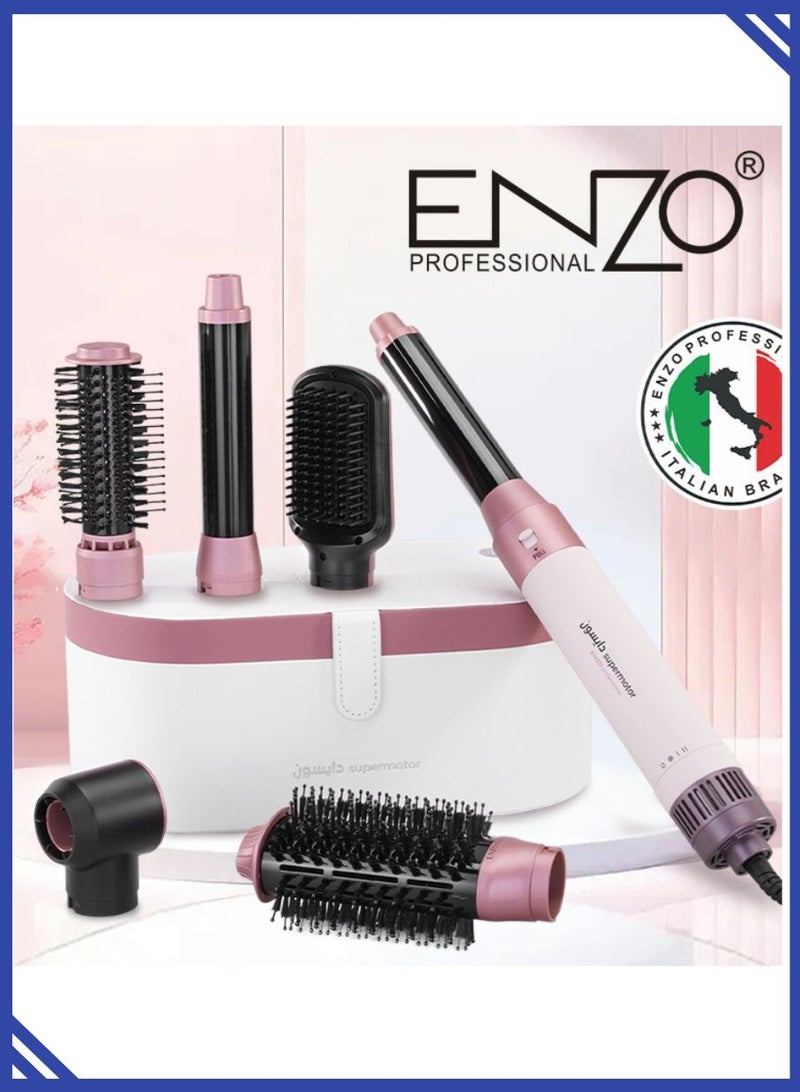 إنزو جهاز تصفيف الشعر الكهربائي ENZO EN-4133 6 في 1 – لفرد وتجعيد الشعر، فرشاة هوائية ساخنة ومجفف بخطوة واحدة بتقنية الأيونات لتصفيف احترافي في المنزل - Image 4