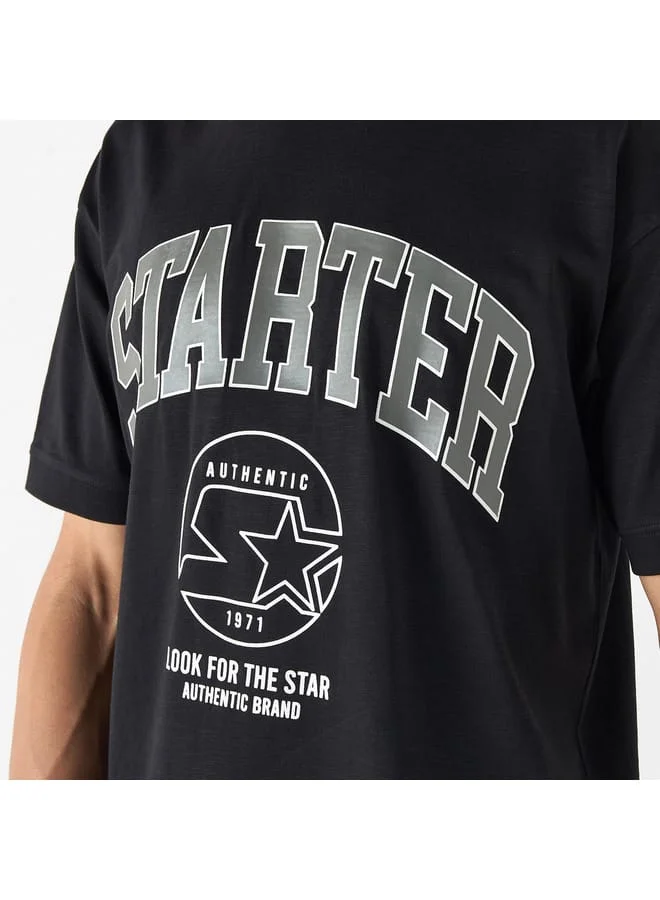 STARTER Starter Print Crew Neck T-shirt with Short Sleeves