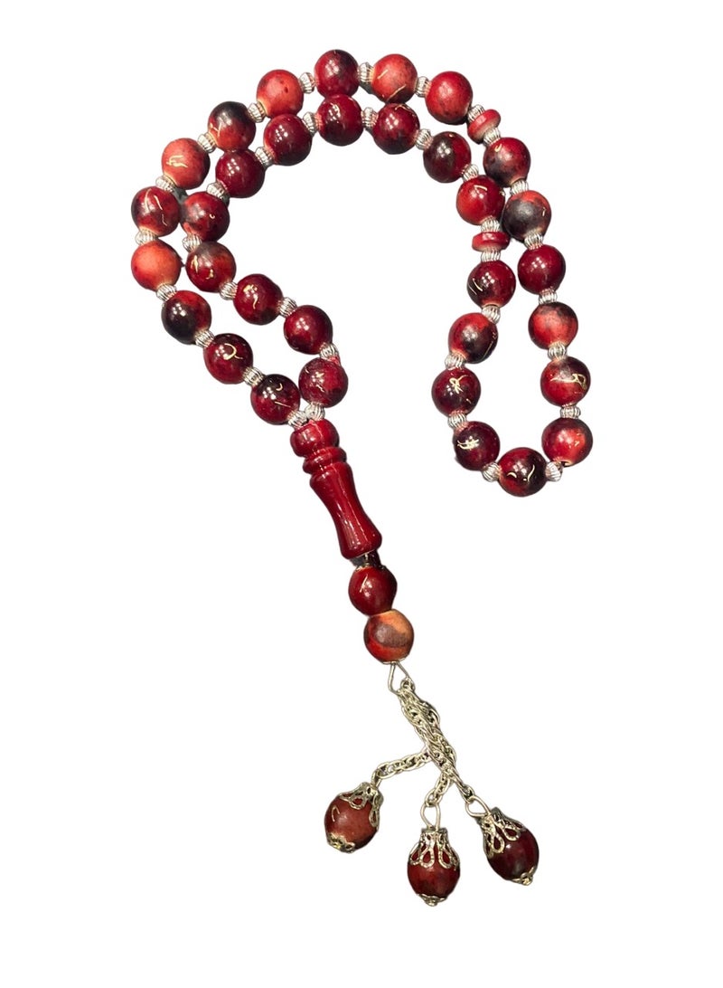 Maroon tasbih prayer beads  - Image 1