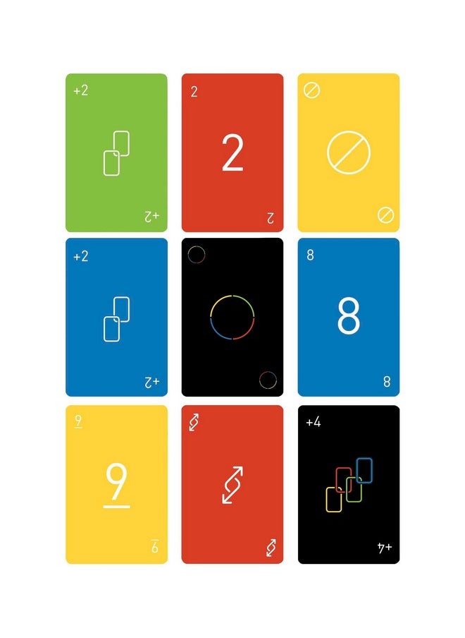 Mattel Games - Uno Minimalista Card Game Featuring Designer Graphics By Warleson Oliviera 108 Cards Kid Family & Adult Game Night Unique Design Lovers Ages 7 Years & Older - Image 1