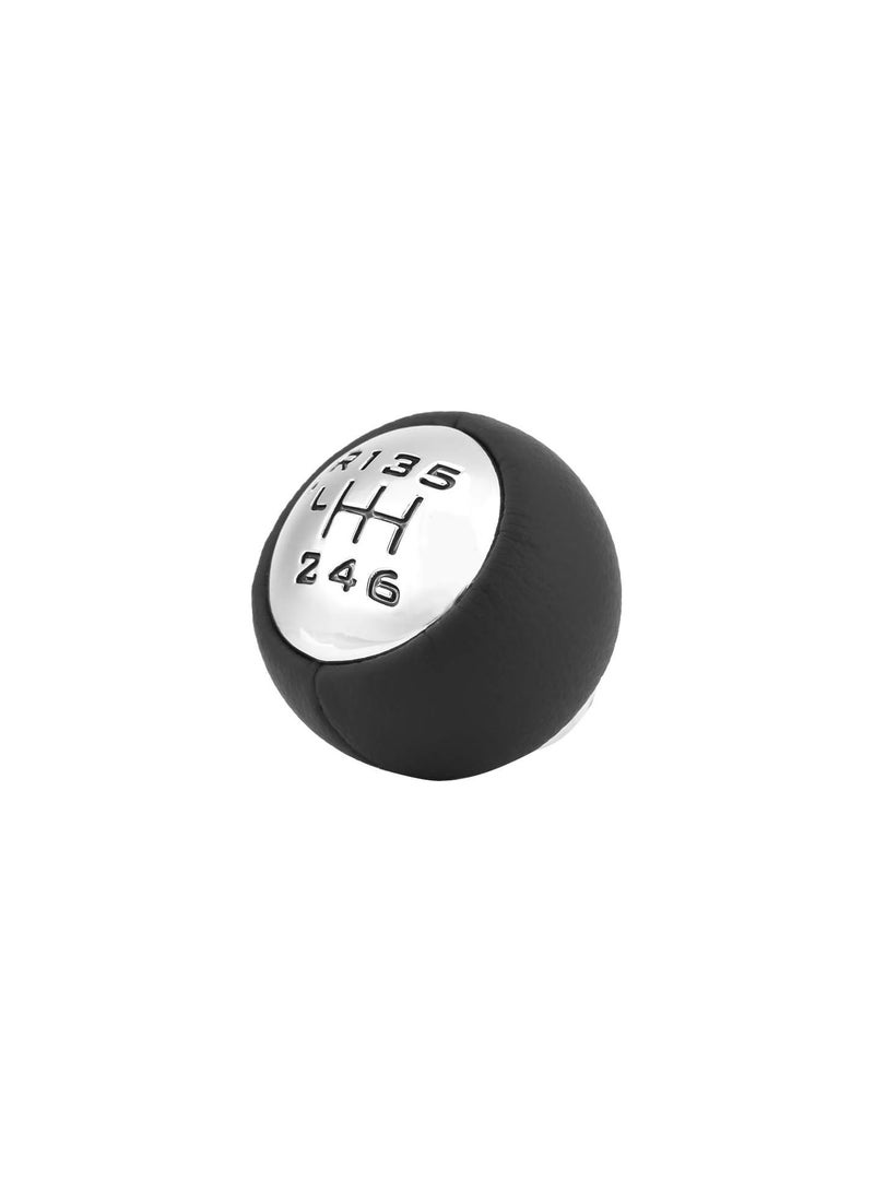 GGOOT Gear Shift Lever Knob, 6 Speed Black/Silver Plastic Gear Shift Knob Head, Ergonomic Design for Peugeot 307 308 3008 407 5008 807 Citroen C3 C4 C8  - Image 1