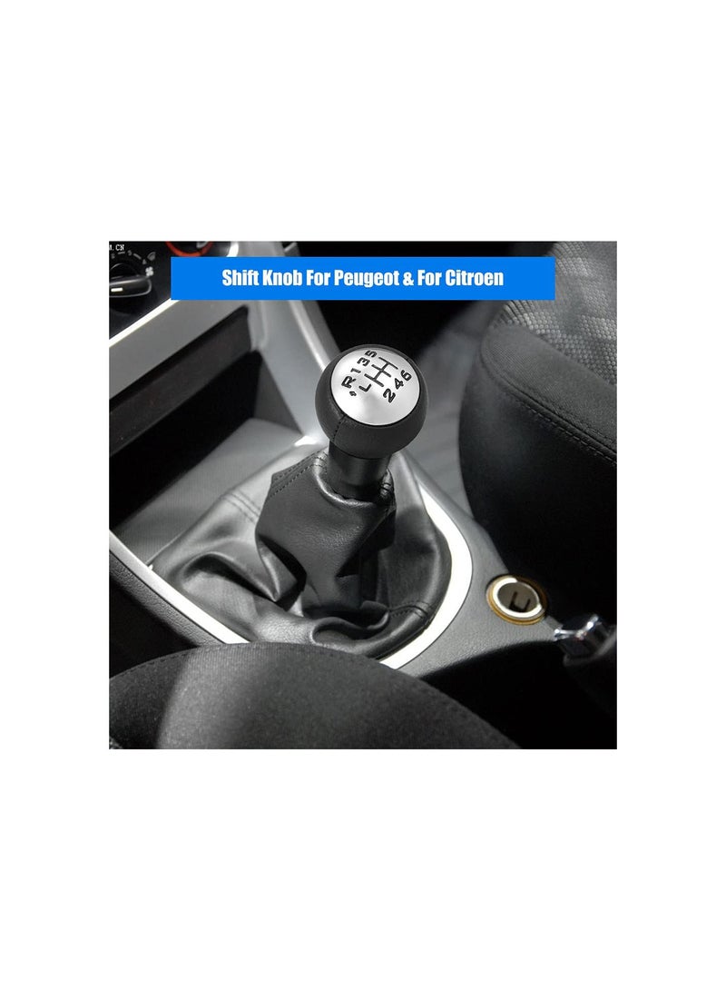 GGOOT Gear Shift Lever Knob, 6 Speed Black/Silver Plastic Gear Shift Knob Head, Ergonomic Design for Peugeot 307 308 3008 407 5008 807 Citroen C3 C4 C8  - Image 3