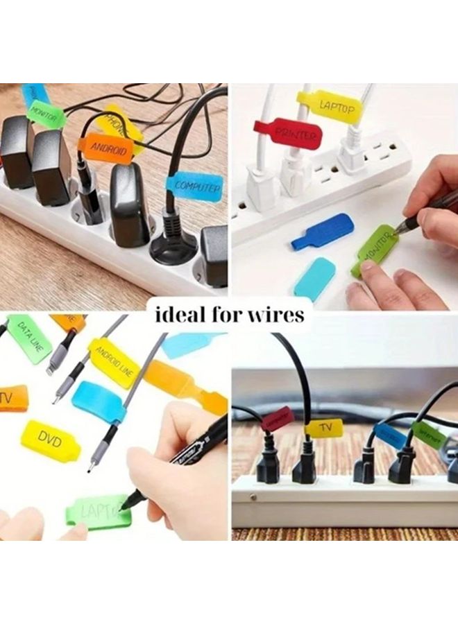 50pcs Reusable Waterproof Write On Cable Labels Color Coded Organizer Straps For Data Charger Cords Durable Easy To Use For Home Office Travel Workspace Organization Cable Management - Image 3
