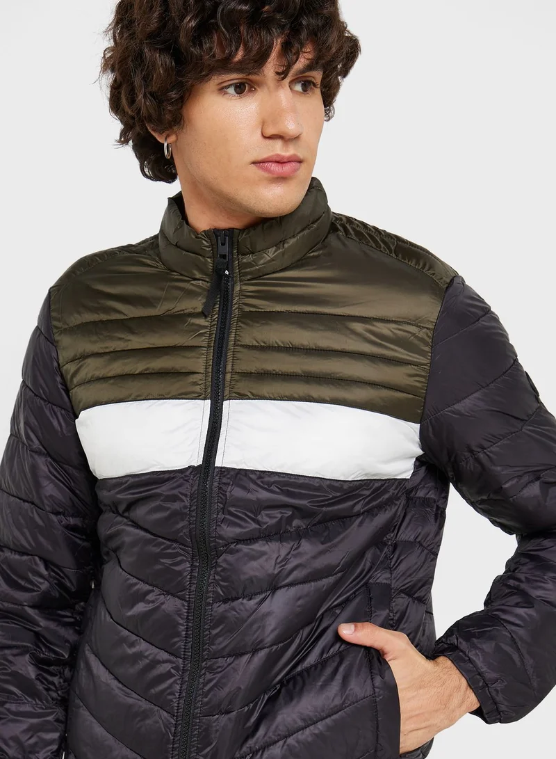 JACK & JONES Colour Block Puffer Jacket