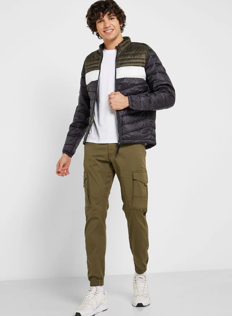JACK & JONES Colour Block Puffer Jacket