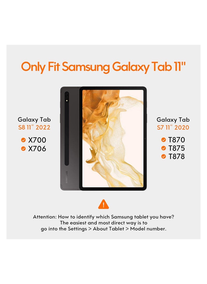 vesus ELTERAZONE Galaxy Tab S8 Keyboard Case, Touchpad with S Pen Slot, for Samsung Galaxy Tab S8 / S7 11 inch SM-X700 / X706 / T870 / T875 / T878, Rechargeable & Detachable BT Keyboard, PU Slim Cover, Blac - Image 2