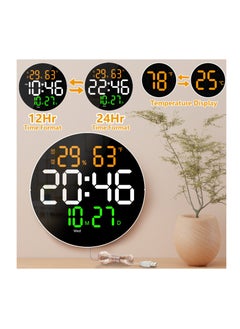 XICEN 10 Inch LED Digital Wall Clock, Display Temperature and Humidity,  With Remote Control, Wall Mount  - Image 4