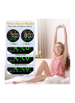 XICEN 10 Inch LED Digital Wall Clock, Display Temperature and Humidity,  With Remote Control, Wall Mount  - Image 5