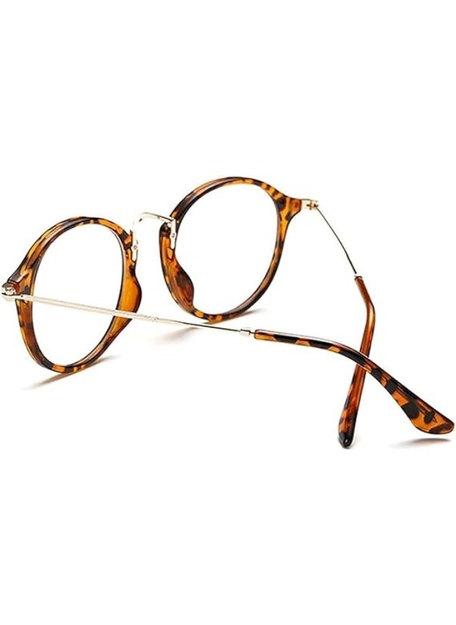 HALAMODO - Women Vintage Glasses Frames Round Eyewear Computer Glasses 99% Blue Light Blocking Anti Eyestrain & UV Glare Protection Glasses - Image 1