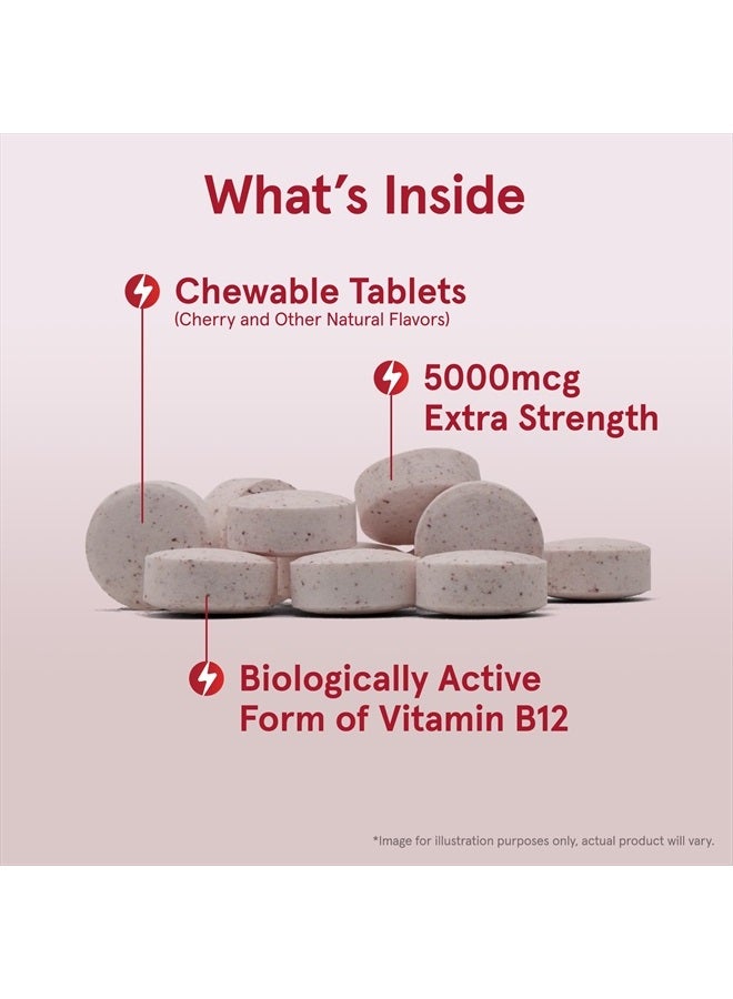 jarrow formulas Maximum Strength Methyl B-12 5000 mcg - Dietary Supplement - 60 Cherry Flavored Chewable Tablets - Bioactive Vitamin B-12 - Supports Cellular Energy Production, Sleep & Brain Health - Image 5