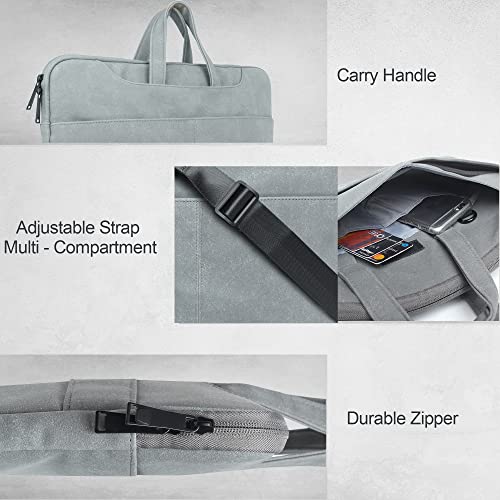 Probus PU leather Laptop Sleeve Case Messenger Organizer Bag - Dark Grey - Image 5