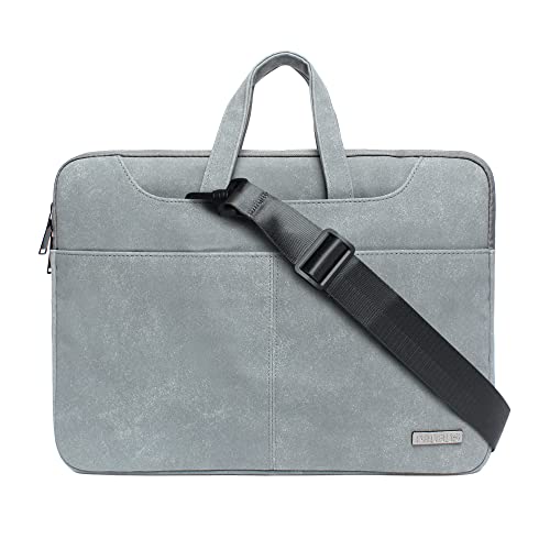Probus PU leather Laptop Sleeve Case Messenger Organizer Bag - Dark Grey - Image 1