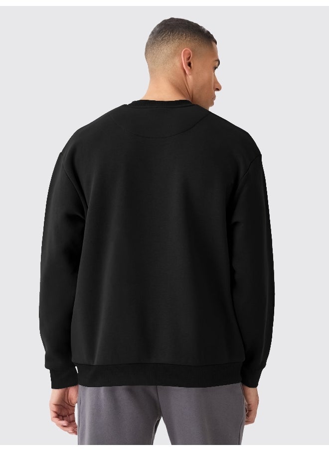 Mens Solid Round Neck Full Sleeve Black Fleece Sweatshirt - pzsku/ZE95540D5989BF1D7BE47Z/45/_/1728981583/32e11f5a-2ce7-4838-9dbe-8bbb966c5407