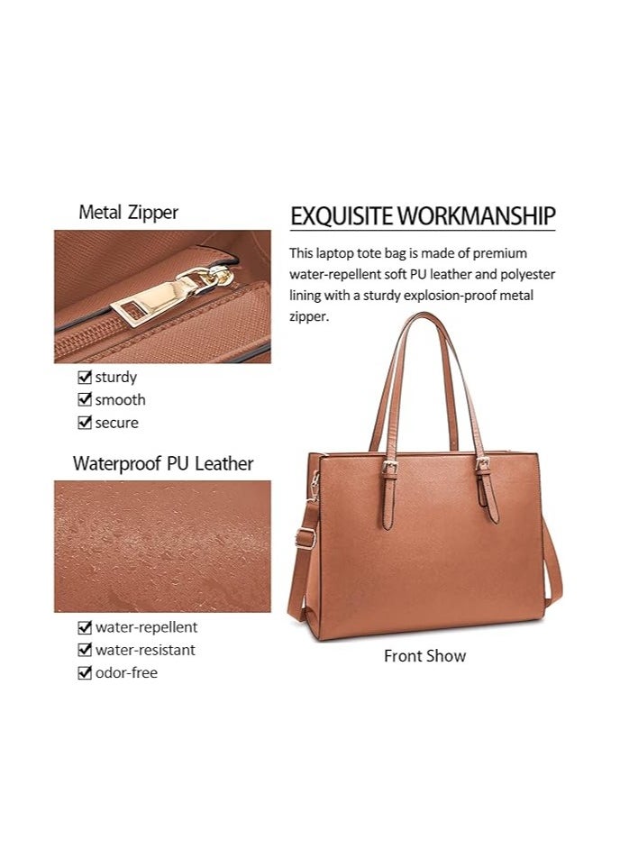 Generic - Laptop Bag for Women Waterproof Lightweight Leather Computer Tote Bag - Image 1