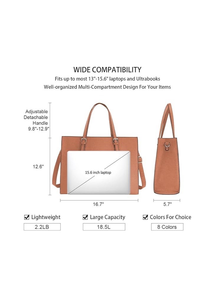 Generic - Laptop Bag for Women Waterproof Lightweight Leather Computer Tote Bag - Image 1