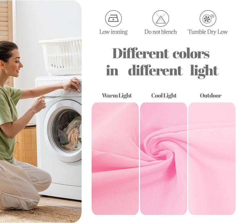 PLOYMONO Pink Heavy Duty Cloth Napkins - 17 x 17 Inch Solid Washable Polyester Dinner Napkins - Set of 8 Napkins with Hemmed Edges - Great for Weddings, Parties, Spring, Mother's Day - Image 4