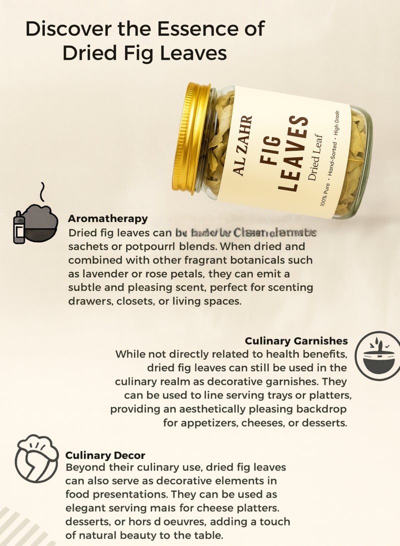 زهر أوراق التين النقية - أوراق مجففة ومفرزة يدويًا بنسبة 100%، عالية الجودة، مكون عشبي طبيعي للشاي والطبخ والعناية بالبشرة والشعر - جودة ممتازة - Image 3