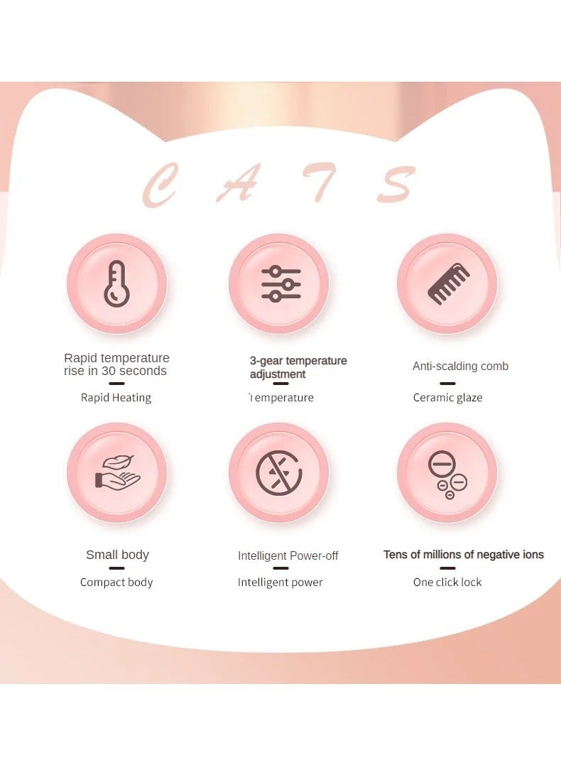 عام فرشاة مستقيمة للشعر الصغيرة بدون سلك، تعمل بالحرارة ومزودة بشاحن USB - Image 3