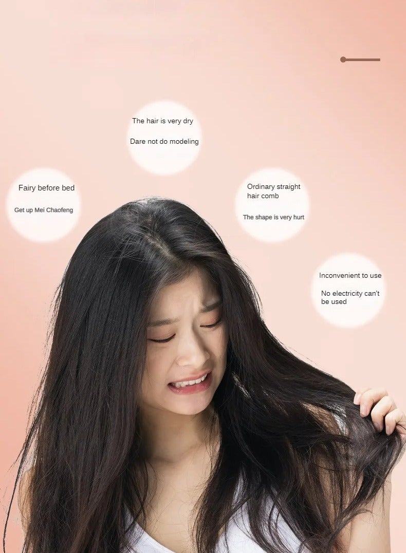 عام فرشاة مستقيمة للشعر الصغيرة بدون سلك، تعمل بالحرارة ومزودة بشاحن USB - Image 4