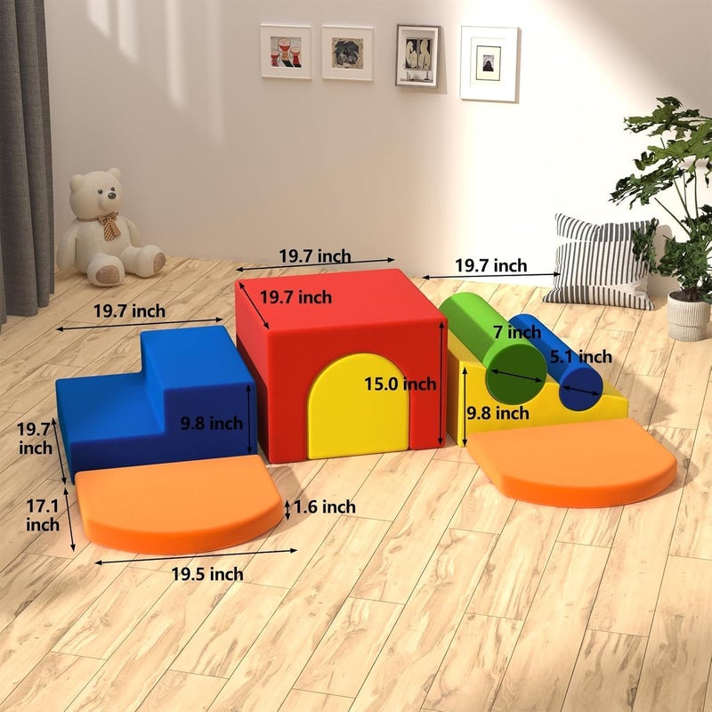 Yaofala 8-Piece Colourful Soft Play Set, Foam Climbing Blocks for Toddlers, Climbing Toys for 1 Year Old, Inside Crawling & Sliding Foam Baby Climbing Blocks - Image 2