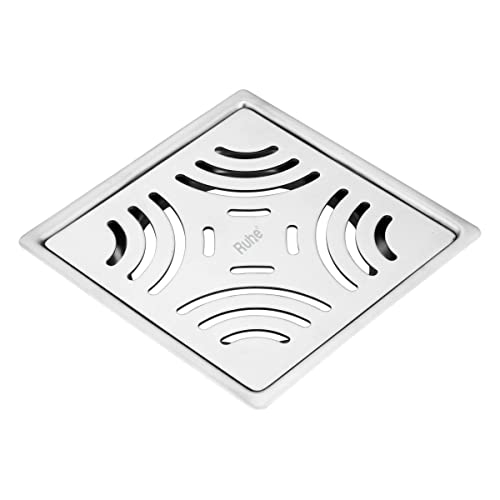 Ruhe® Emerald Square Floor Drainer | 304-GradeStainless Steel Floor Drain- Emerald Square Flat Cut (5x5 inches) (Pack of 1) - Image 3