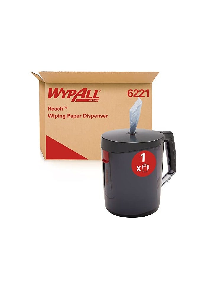 WypAll WypAll Reach Wiping Paper Dispenser - Black, Portable & Hygienic, Single-Sheet - Image 1