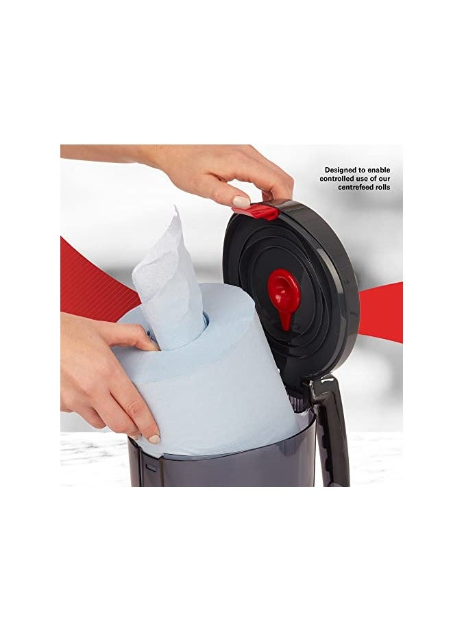 WypAll WypAll Reach Wiping Paper Dispenser - Black, Portable & Hygienic, Single-Sheet - Image 4