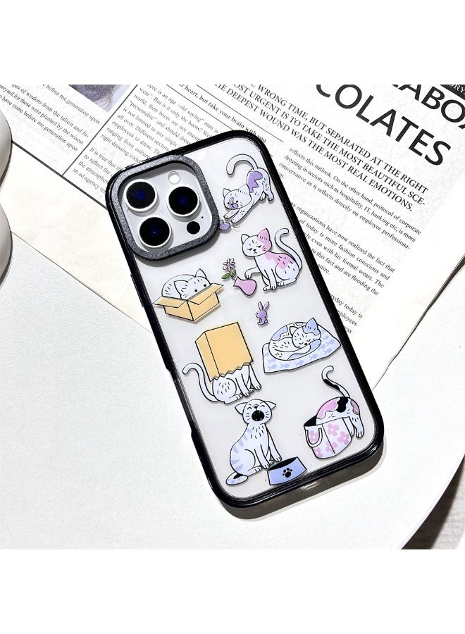 NIBEMINENT Cute Trick Or Treat Cat Protective TPU Case Cover For iPhone 14 Clear - Image 1