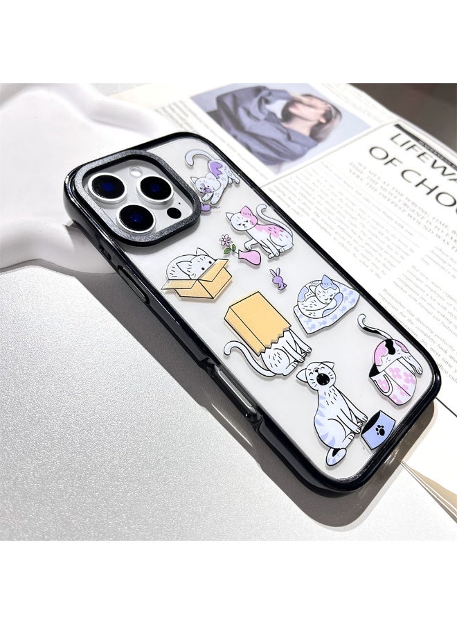 NIBEMINENT Cute Trick Or Treat Cat Protective TPU Case Cover For iPhone 14 Clear - Image 2